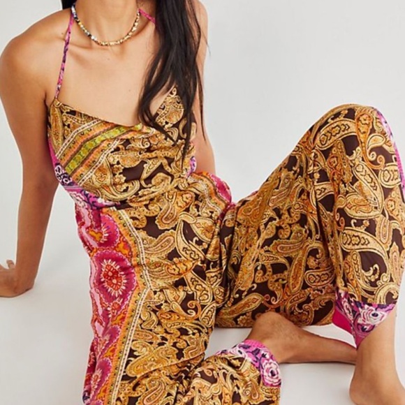 Free People Miranda Printed Jumpsuit excellent - Picture 1 of 9